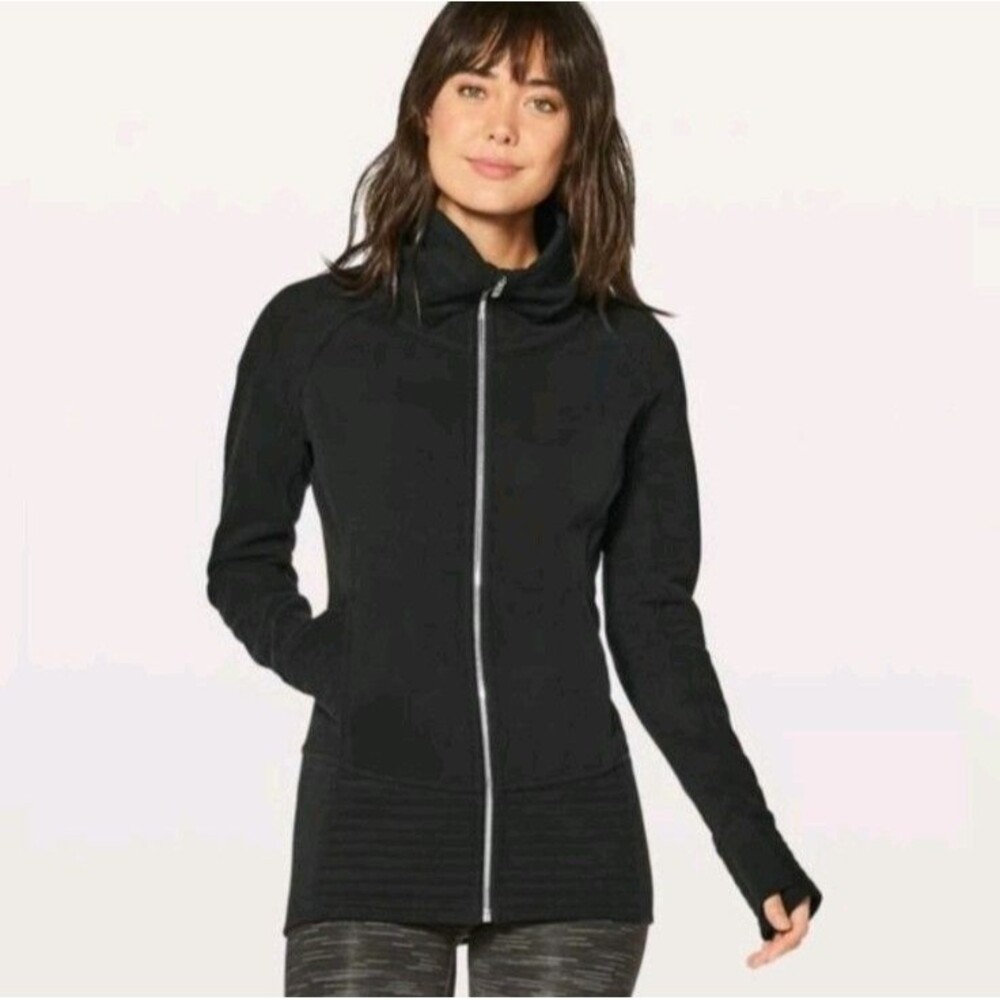 Lululemon Athletica Full Zip Hoodie BLACK WOMEN'S SIZE 4 Radiant Jacket II